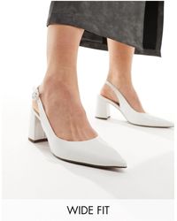 ASOS - Wide Fit Sutton Slingback Mid Block Heeled Shoes - Lyst