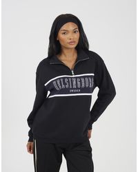 Brave Soul - Funnel Neck Quarter Zip Sweatshirt With Embroidery - Lyst