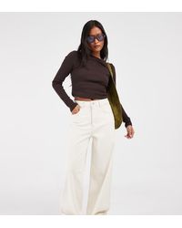 Only Petite - Hannah Jeans Met Extra Hoge Taille En Wijde Pijpen - Lyst
