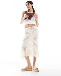 Pull&Bear - Midirok Van Kant Met Asymmetrische Zoom - Lyst