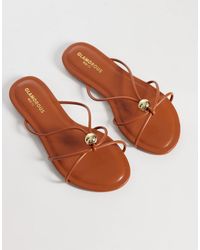 Glamorous - Flat Sandals With Gold Detail - Lyst