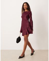 ASOS - Satin Drop Waist Mini Dress - Lyst