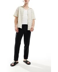Jack & Jones - Slim Tapered Drawstring Linen Mix Trouser - Lyst