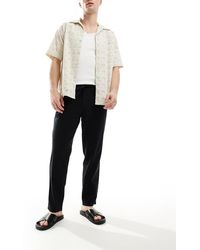 Jack & Jones - Smalle Toelopende Broek Van Linnenmix Met Trekkoord - Lyst