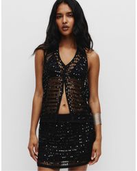 Pull&Bear - – neckholder-oberteil aus häkelstoff - Lyst