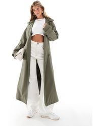 ASOS - Rubberised Rain Hooded Trench Coat With Belt Detail - Lyst