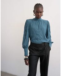 TOPSHOP - Crinkle Scarf Blouse - Lyst