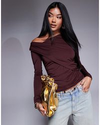 ASOS - – drapiertes, asymmetrisches one-shoulder-oberteil - Lyst