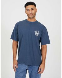 Brave Soul - Cotton Acid Wash Crew Neck Graphic T-Shirt - Lyst
