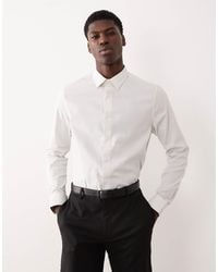 ASOS - Slim Fit Dress Shirt With Raised Texture - Lyst