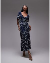 & Other Stories - Puff Sleeve Midaxi Dress With Twist Sweetheart Neckline - Lyst