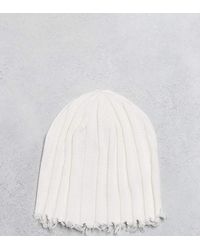 Collusion - Gebreide Beanie Met Kabels En Onafgewerkte Zoom - Lyst