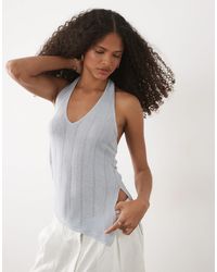 Mango - Teen Knit Halterneck Asymmetric Hem Top - Lyst