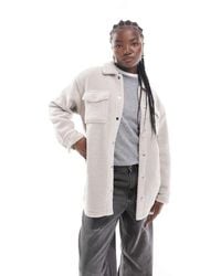 Barbour - Sobrecamisa Color Crema De Felpa Peyton De -Blanco - Lyst