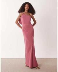 Jdy - One Shoulder Maxi Dress With Gold Trim - Lyst