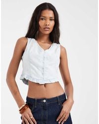 Levi's - Frill Hem Button Down Top - Lyst