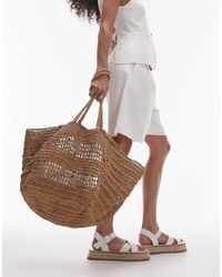 TOPSHOP - Timi Woven Straw Tote Bag - Lyst