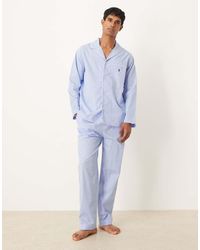 Polo Ralph Lauren - Pijama A Cuadros Vichy Azules Con Logo Icon De - Lyst