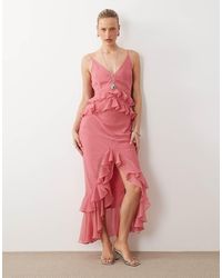 ASOS - Ruffle Column Cami Maxi Dress - Lyst