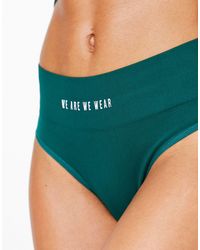 We Are We Wear - Nylon Blend Seamless High Waist Thong With Logo Detail - Lyst