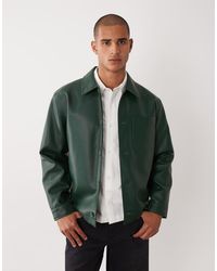 ASOS - Faux Leather Shacket - Lyst