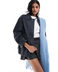 ASOS - – oversize-bomberjacke aus echtem wildleder - Lyst