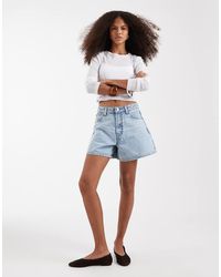 ASOS - Denim Longer A-line Shorts - Lyst