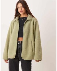 ASOS - Borg Zip Through Fleece - Lyst