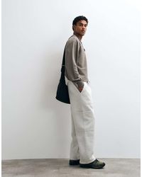 ASOS - Wide Leg Cargo Scuba-style Fabric jogger With Patch Pockets - Lyst