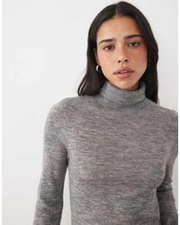 ASOS - Premium Alpaca Blend Sheer Fitted Roll Neck - Lyst