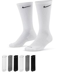 Nike - Plus - everyday - confezione da 6 paia di calzi bianchi, grigi e neri - Lyst