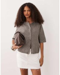 Vila - Short Sleeve Knit Cardigan - Lyst