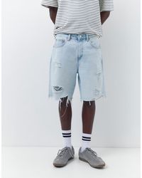 Pull&Bear - Straight-leg Denim Bermuda Shorts - Lyst