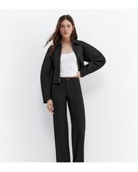 Pull&Bear - Petite Straight Leg Trousers - Lyst