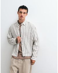 ASOS - Boxy Oversized Textured Stripe Shirt - Lyst