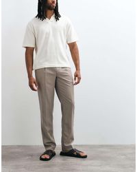 Mango - Pin Stripe Linen Blend Tailored Trouser - Lyst