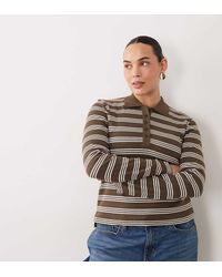 Brave Soul - Brave Soul Curve Long Sleeve Ribbed Polo Top - Lyst