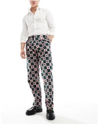 Viggo - Checkerboard Print Suit Pants - Lyst