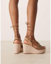 ASOS - Tallulah - sandales compensées en crochet tressé avec liens autour - Lyst