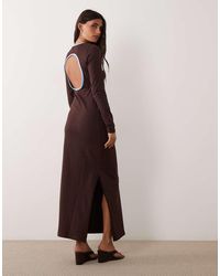 ASOS - Long Sleeve Ringer Detail Midi T-shirt Dress - Lyst
