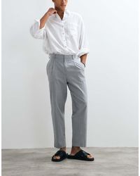 ASOS - Linen Lightweight Smart Relaxed Tapered Trousers - Lyst