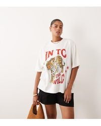 ASOS - Asos Design Curve Oversized T-shirt With Wild Leopard Graphic - Lyst