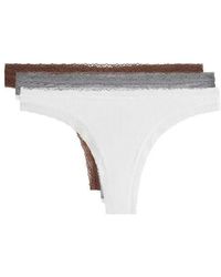 Oysho - 3 Thongs With Cotton Rib - Lyst