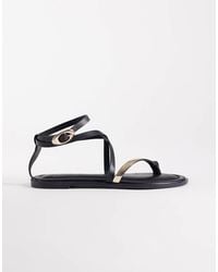 ASOS - Wide Fit Florence Toe Loop Strappy Sandal - Lyst