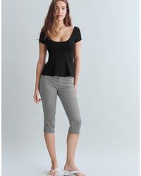 Stradivarius - Peplum Mini Sleeve Top - Lyst