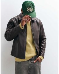 Only & Sons - Faux Leather Zip Up Jacket - Lyst