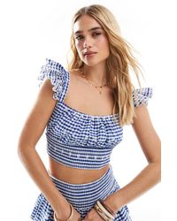 New Look - Crop Top A Quadretti - Lyst