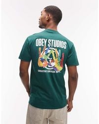 Obey - Creative Services Graphic T-shirt With Back Print - Lyst