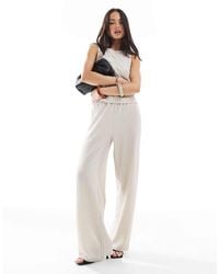 Vero Moda - Textured Jersey Wide Leg Pants - Lyst