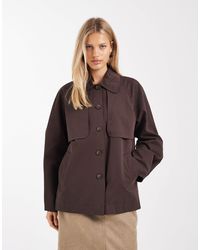 Object - Premium Peter Pan Collar Short Trench Coat - Lyst